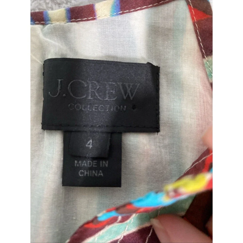 J. Crew Sleeveless Mini Sun Dress Women's 4 Colorful Pockets boho festival